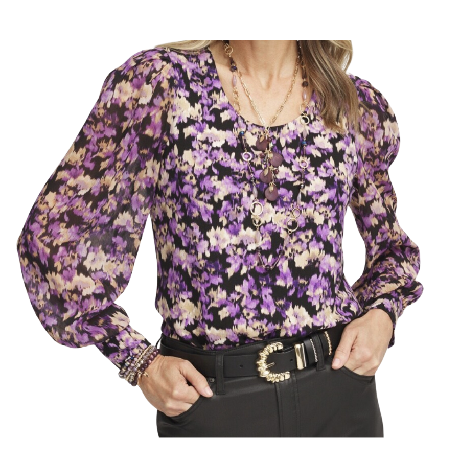 Floral Organza Sleeve Top